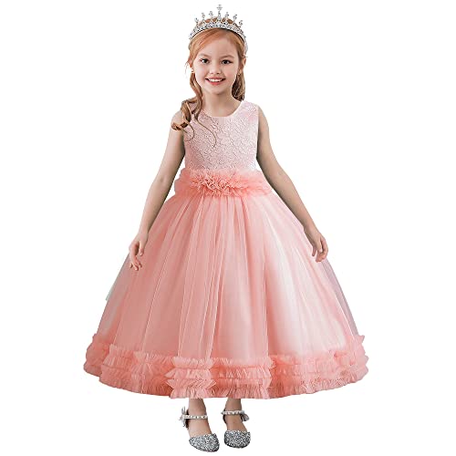 Vestido de desfile para niñas con falda larga de gala y tul premium