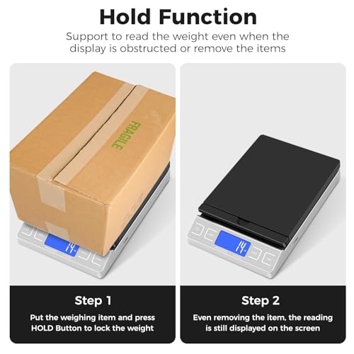 digital shipping postal scale mail scale with envelope flip holder 66lb01oz postage scale for package small business post office holdamptare function batteryamptype-c charging cable - silver