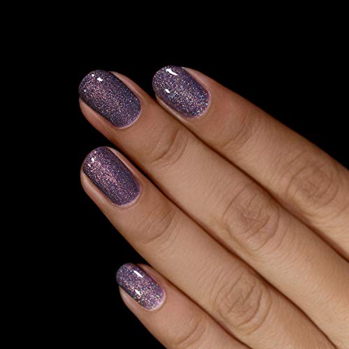 Image of ILNP Chateau - Charcoal Grey Holographic Shimmer Nail Polish, Chip Resistant, Non-Toxic, Vegan, Cruelty Free