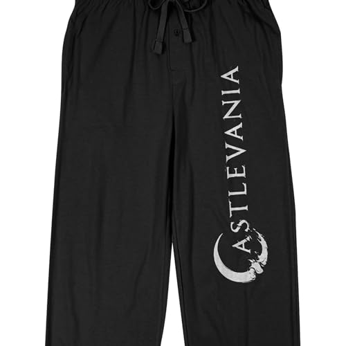 Castlevania Crescent Title Logo Adult Black Sleep Pants2