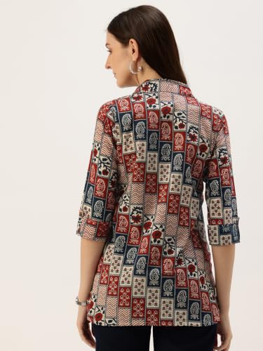 Image of feranoid Classic Collared Cotton Shirt with 3 /4 Sleeve for a Timeless Casual Look