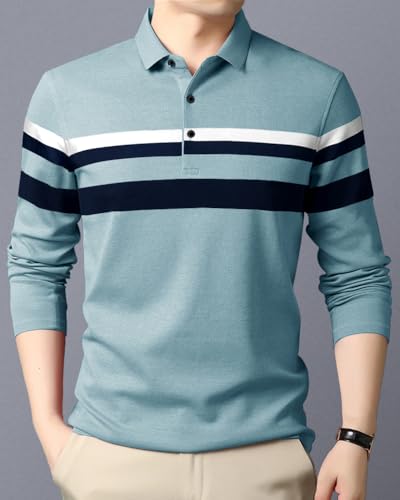 Image of Noble Monk Men's Polycotton Regular Fit Full Sleeves Polo T-Shirt
