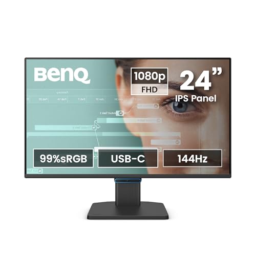 BenQ GW2490C 23,8' 1080p FHD 144Hz IPS Eye-Care Monitor casa-ufficio, USB-C, 1080x1920, Ottimizzatore Visivo, Senza Sfarfallio, Luce Blu Bassa, Cornice Ultra Sottile, Certificato TÜV, Eye-CareU