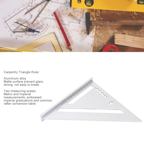 Regla Triángulo Carpintero Aleación Aluminio con Escalas miniatura 2