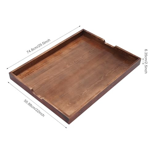 Cubierta de Cocina y Tabla para Servir de Madera de Pino Sólida Hecha a Mano JenyunTech, Color Nogal, Rectangular, 75x55.88 cm, 0.76 cm de Grosor, con Asas Integradas miniatura 3