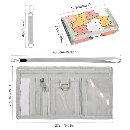 ALAZA Kids Wallets for Boys Girls Toddler Trifold Wallet Children Small Japanese Cat with Zipper Coin Pocket3