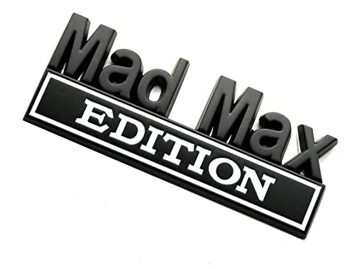 Image of Pair Metal Mad Max Edition Decal Emblems 3D Letters Badge Truck Adhesive Conservative Stickers, Funny Decals Adhesive Letters Fit for Vehicle, Truck, SUV, Door Decoration (White)
