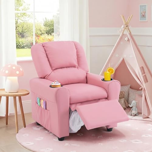 Kids Recliner Chair PU Leather Reclining Toddler Sofa