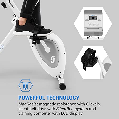 Capital Sports Azura Air Bike Hometrainer - Fiets Ergometer met Trainingscomputer, Opvouwbare Hometrainer met 8 Kg Vliegwielmassa, 8-Staps Instelbare Weerstand, Zilver - Afbeelding 4