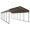 Sophia & William 12x30FT Heavy-Duty Metal Carport, All-Weather Shelter for Cars, Boats & Outdoor Gear (Galvanized Steel Roof), Dark Grey