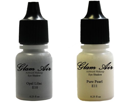 Glam Air set of 2 colors-Opal Lilac & Pure Pearl Airbrush Water-based 0.25 Fl. Oz. bottles of eyeshadow Opal lilac & Pure Pearl