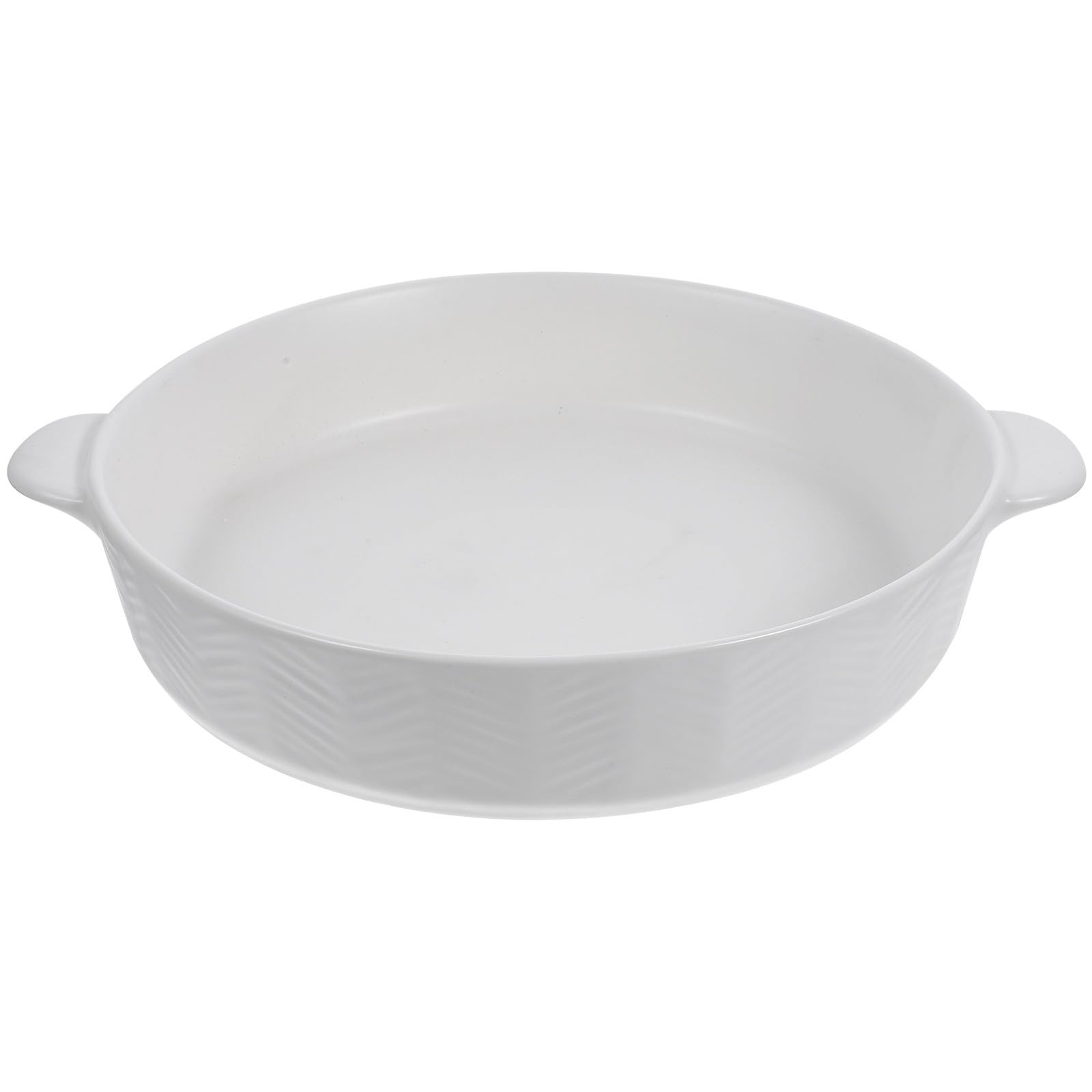 jojofuny Plato Redondo de Cerámica Doble Asa para Pizza y Pollo