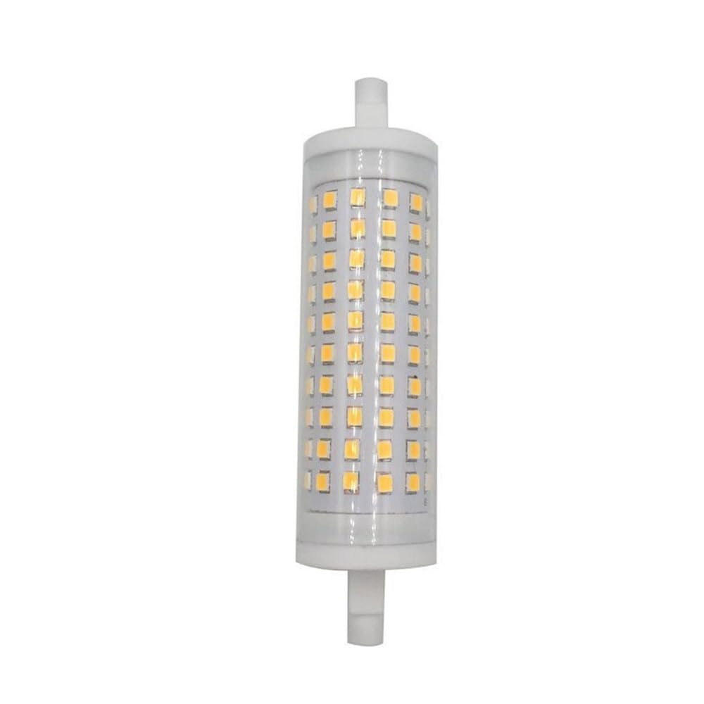 1fortunate Ampoules, Pack de 5, Lampe maïs LED R7S AC220V 118mm 15W 120LEDs-2835SMD Lampe à Couvercle Transparent à Gradation(Cold White)