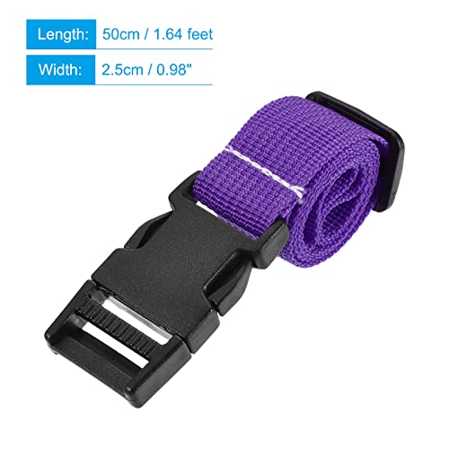 Image of MECCANIXITY Utility Strap with Buckle 1x20 Inch Polyester Quick Release Adjustable Belt for Travel Outdoor Bag Luggage Packing (Purple)