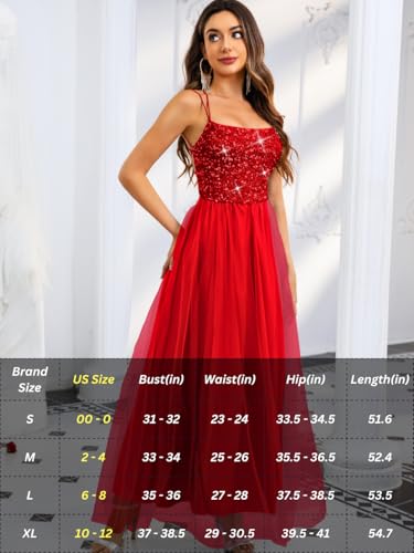 Image of ShawGobow Tulle Prom Dress with Slit,Sequin Backless Long Flowy Dresses for Women,Sexy Sparkly Outfits Homecoming Wedding