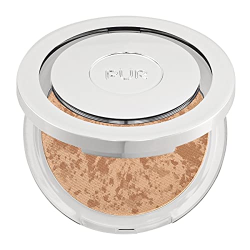 PÜR Bronzing Act Matte Bronzer Powder - Illuminating Bronzer For Face & Body Contour - Brightening Bronzer Makeup For Natural-Looking Glowing Skin - Vegan, Cruelty-Free Bronzer - Light
