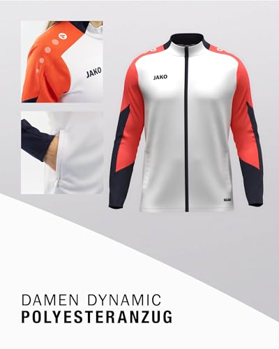 JAKO Damen Polyesteranzug Dynamic, weiß/coral/marine, M – Ansicht 3