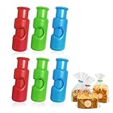 6 clips para patatas fritas, reutilizables para bolsas de comestibles, clip de encuadernación de columna vertebral, clip de cierre de pan de aperitivos, para bolsas de plástico (rojo, azul, verde)