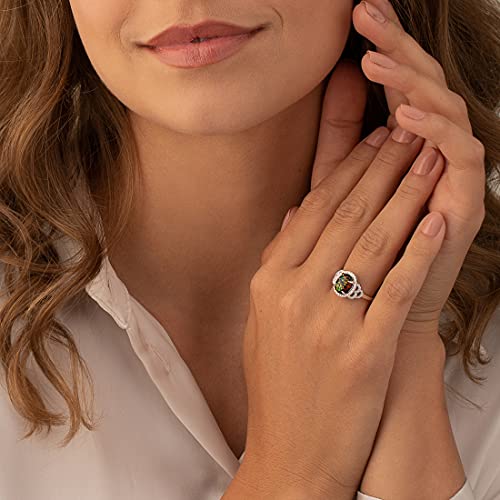 PEORA Created Black Fire Opal Large Vintage Style Ring for Women 925 Sterling Silver, 1.25 Carats Oval Shape 10x8mm, Sizes 5 to 92