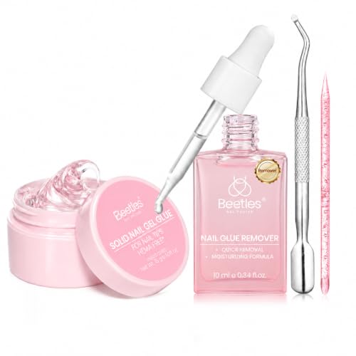 Beetles Solid Nail Glue Gel & Remover Kit for Nail Tips