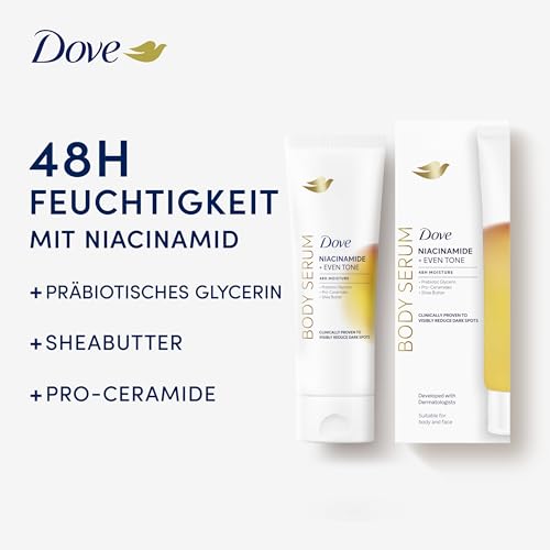 Dove Sérum Corporal Niacinamida +Tono Uniforme para piel con manchas y tono desigual con niacinamida, glicerina prebiótica, pro-ceramidas y manteca de karité 200 ML - imagen 6