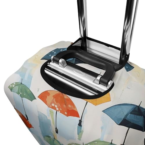Luggage Cover Elastic Washable Suitcase Cover Dust-Proof Oil Painting of Umbrellas Travel Luggage Cover Fashion Suitcase Protector Thickened Baggage Cover Fit 18-32 Inch Luggage XL4