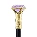 Light Purple Diamond Type Golden Walking Cane Fashion Decorative Walking Stick Gentleman Elegant Cosplay Cane Knob Crosier 93cm