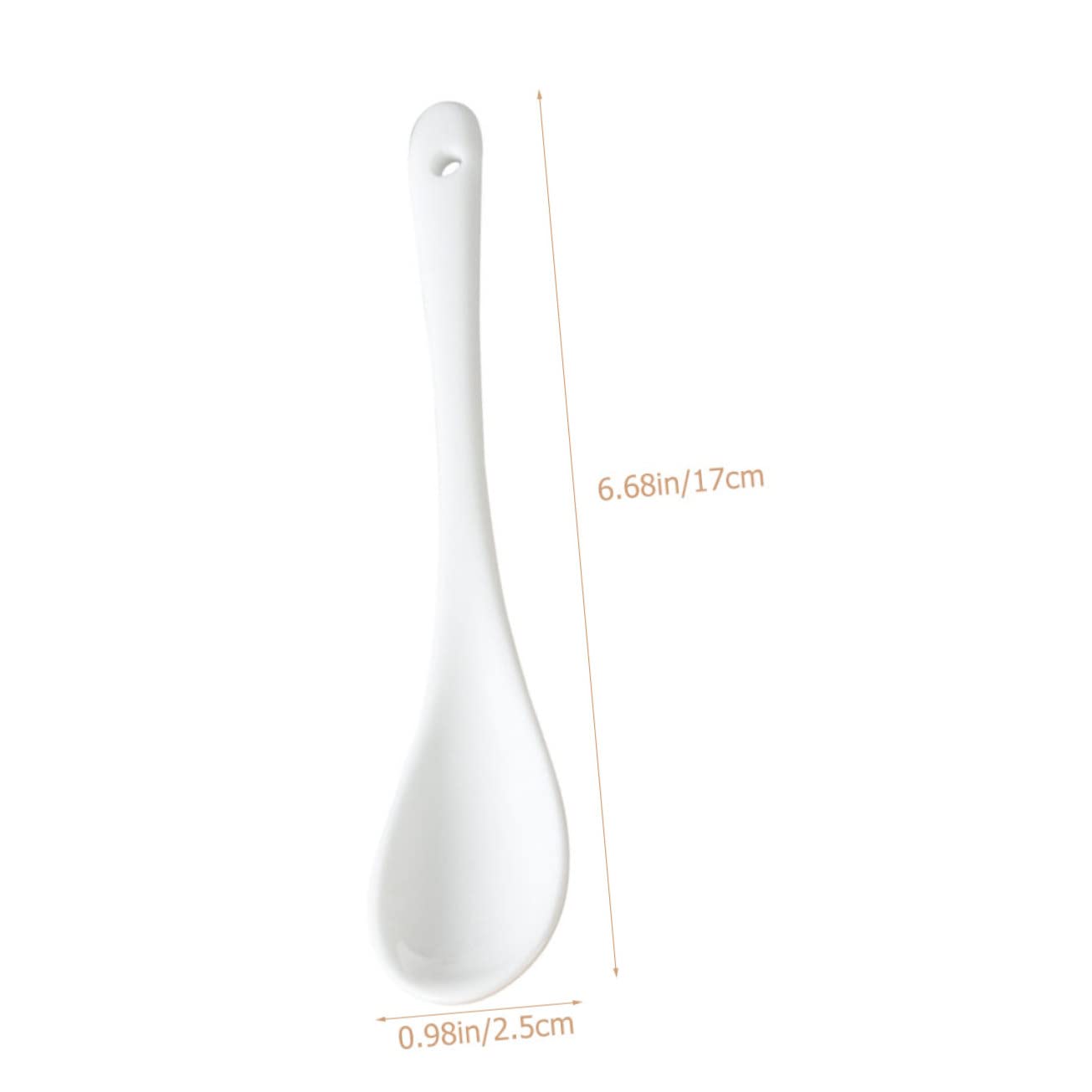 GRIRIW Mixing Spoon Set 6 Pcs Ceramic Stirrer for Coffee Beverage Soup Dessert Easy to Clean Reusable