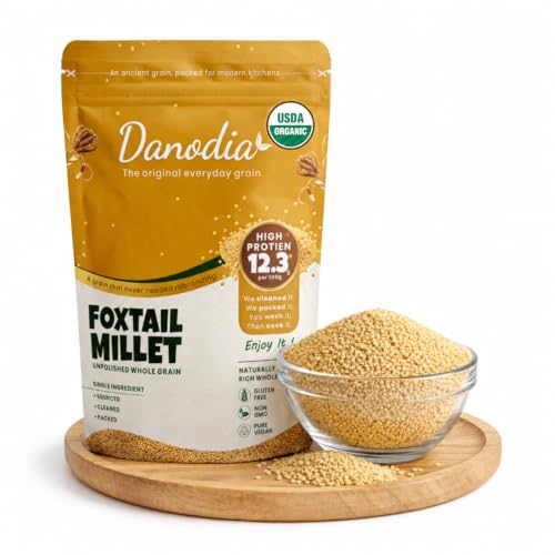 Danodia Foods USDA Organic Foxtail Millet Grain, Gluten-Free, 2 lb