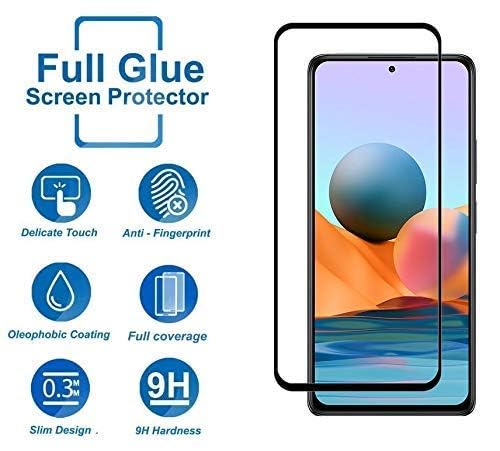 Image of Tempered Glass Screen Protector Compatible for Redmi Note 11 with Edge to Edge Coverage and Easy Installation Kit, Pack of 1, Black