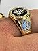 Solid 925 Sterling Silver - Mens Freemason Ring - Black Onyx 14k Gold Finish Masonic Ring - Sizes 7-13 (7)