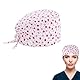 Verstellbar Arbeitskappe,Op Haube Stoff,Baumwolle Krankenschwester Haube mit Knöpfen,Op Haube Verstellbar,Baumwolle Staubkappe,Verstellbare Arbeitskappen,Bedruckte Unisex,Hair Cover with Sweatband