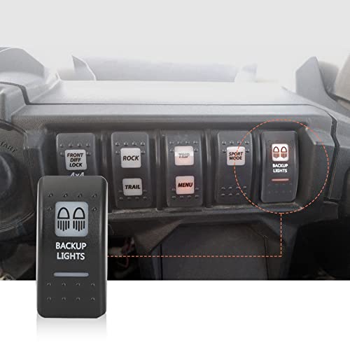 Foruly Backup Light Switch Amber Led Light For Can-Am Commander Defender Maverick, 5 Pin Rocker Switch On/Off Switch, 20A 12V（1 Pack） #TOP1