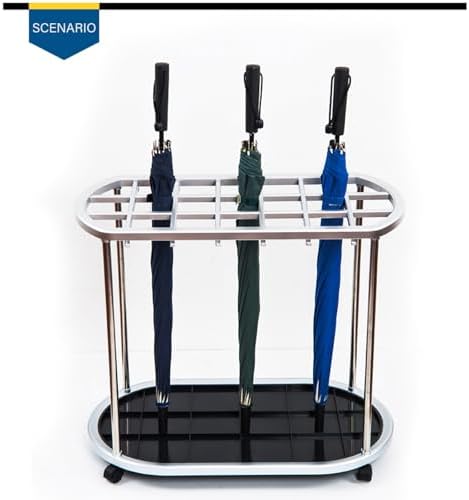 Umbrella Storage Rack with Wheels for High-Capacity Organization in Various Settings