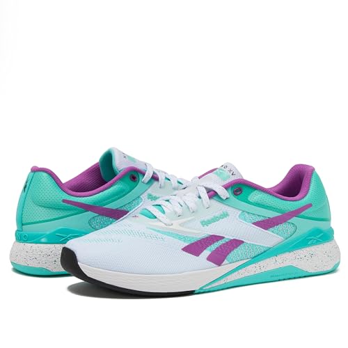 Reebok Nano X5 Mens Shoes, Cross Training Sneakers for Men, Footwear White/AI Aqua/Purple Rave, 10.5 by Reebok - Used condition - Image 6