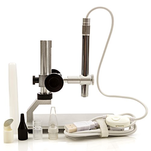 Opti-Tekscope Digital USB Microscope Camera- Advanced CMOS Sensor, True High Definition Macro 200x Zoom Imaging –1600 x 1200, Video, Superior Industrial Quality Base, 8 LED, Windows Mac Linux Chrome!