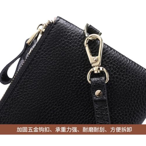 Genuine Leather Wristlet Strap Pone Pouch Zipper Around Coin Pocket Clutch Purse Rfid Blocking Wallet for Women(Red) 7