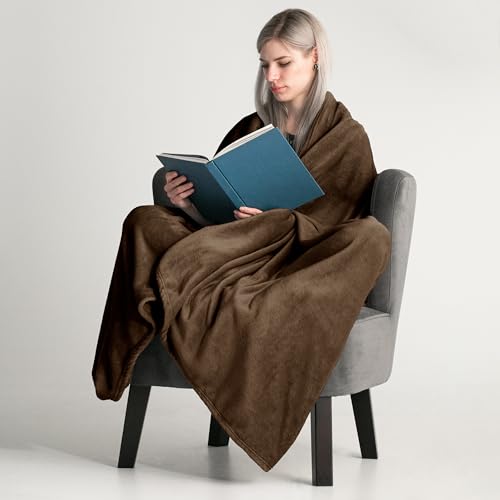 DecoKing Kuscheldecke 70x150 cm braun Decke Microfaser Tagesdecke Fleece weich sanft kuschelig Schoko Brown Chocolate Mic