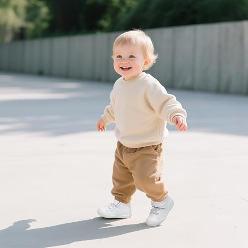 Apakowa Toddler First Walker Baby Boots for Boys and Girls – Baby Sneakers Style with Wide Toe Box, Easy Strap & Non-Slip Sole (Size 4-9 Toddler) 6