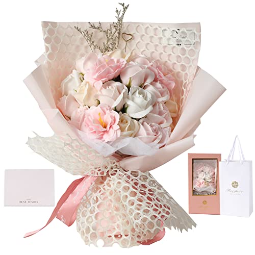 Fiorifiore ソープフラワー 敬老の日 母の日 バラ 18本 誕生日プレゼント女性 人気 花束 退職 造花 送別 インテリア