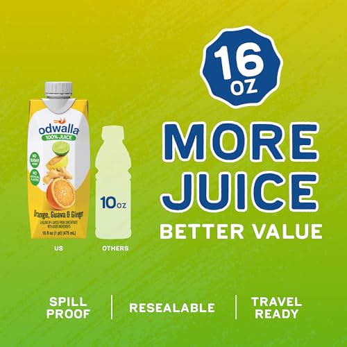 Image of Odwalla Orange, Guava, Ginger Juice - No Added Sugar, No Artificial Flavors or Colors - 16 fl oz (12 Pack)