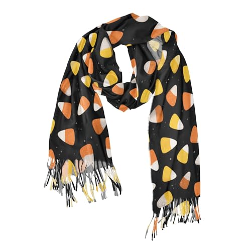 Halloween Vintage Candy Corn Womens Scarf Pashmina Shawl Wraps Large Long Winter Warm Soft Scarfs for Women