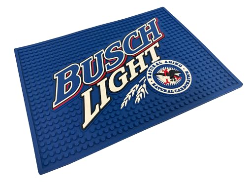 Bar Rail Mat Compatible with Busch Light Beer - Professional Drip Mat - Officially Licensed - 9 x 12 Inches