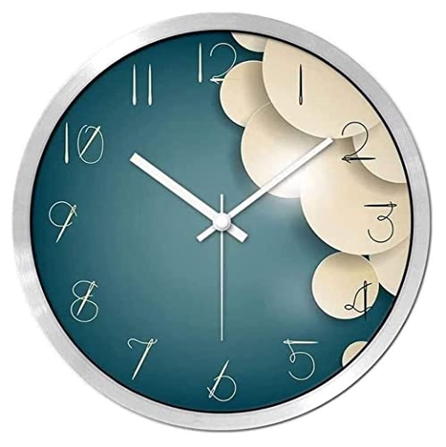 Horloge murale moderne en métal et verre silencieuse pour salon
