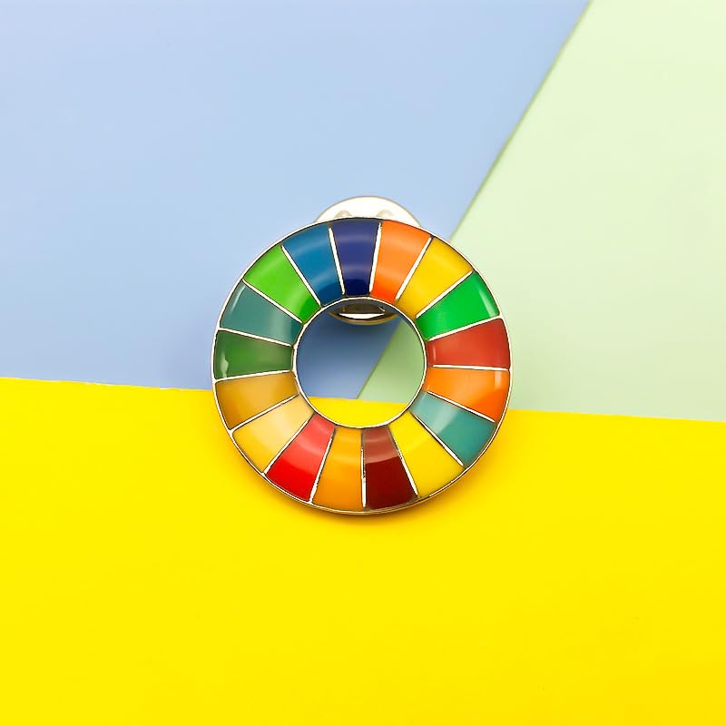 Image of BaronHong Sustainable Development Goals Brooch,United Nations SDGs Pin Badge,Rainbow Lapel Pin,Enamel Pin Decoration