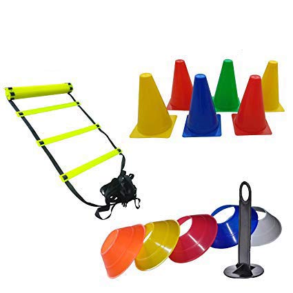 SIMRAN SPORTS 9 Inch Cones Pack 6,20 Space Markers and 8 Meter Ladder Agility Combos-image-30