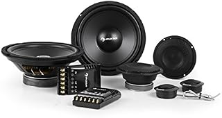 AUNA CS Comp-8 Professional Car HiFi Stereo Speakers Two 3-Way Crossovers with Gold-Plated Connections (4800W, 2 x Subwoofers, 2 x Midrange Speakers, 2 x Tweeters, Powerful Drivers & Magnets) Black