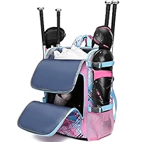 FOKDUVB Sac à dos pour casque de baseball et softball, protection de poitrine, protège-jambes, crampons