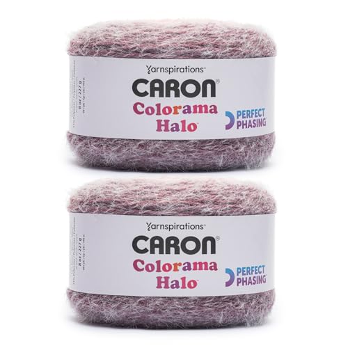 Image of Caron Colorama Halo Cake Beet RED Yarn - 2 Pack of 8oz /226.79g - 71% Acrylic,18% Nylon,11% Polyester - #5 Bulky - 60 Yards for Knitting, Crocheting & Crafts
