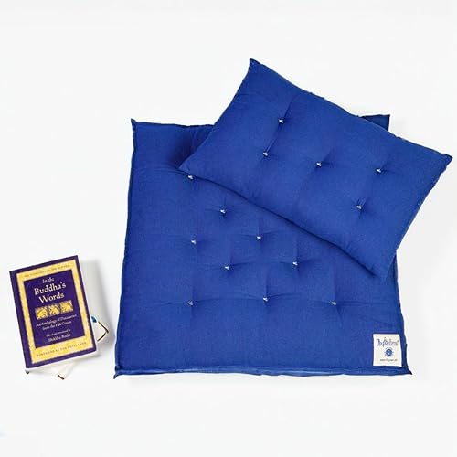 Image of Meditation Cushion for Vipassana by DhyaanAasan Awareness Series | Recommended by Old Vipassana Meditators | 100% Pure Cotton with Removable Cover - Experience Pure Comfort for Your Mindful Practice